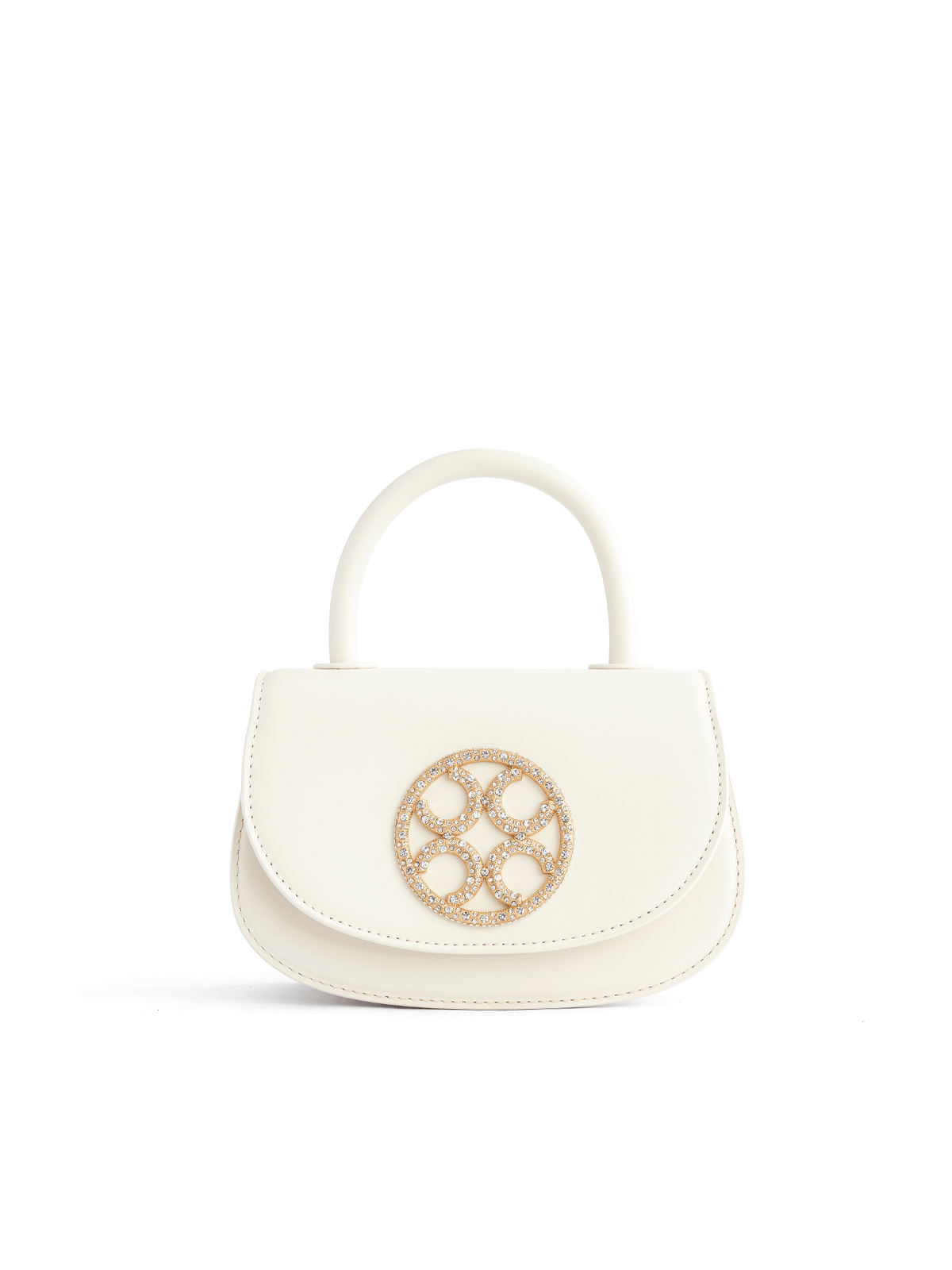 Signature Top Handle Saddle Bag - White - Bag | Orange Cube