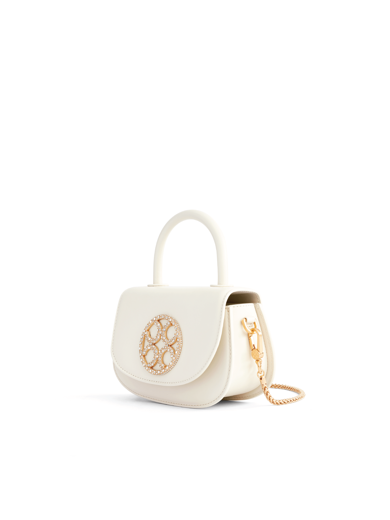 Signature Top Handle Saddle Bag - White - Bag | Orange Cube