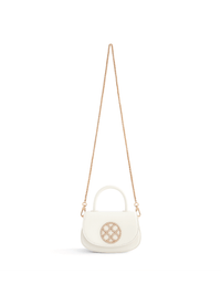 Signature Top Handle Saddle Bag - White - Bag | Orange Cube