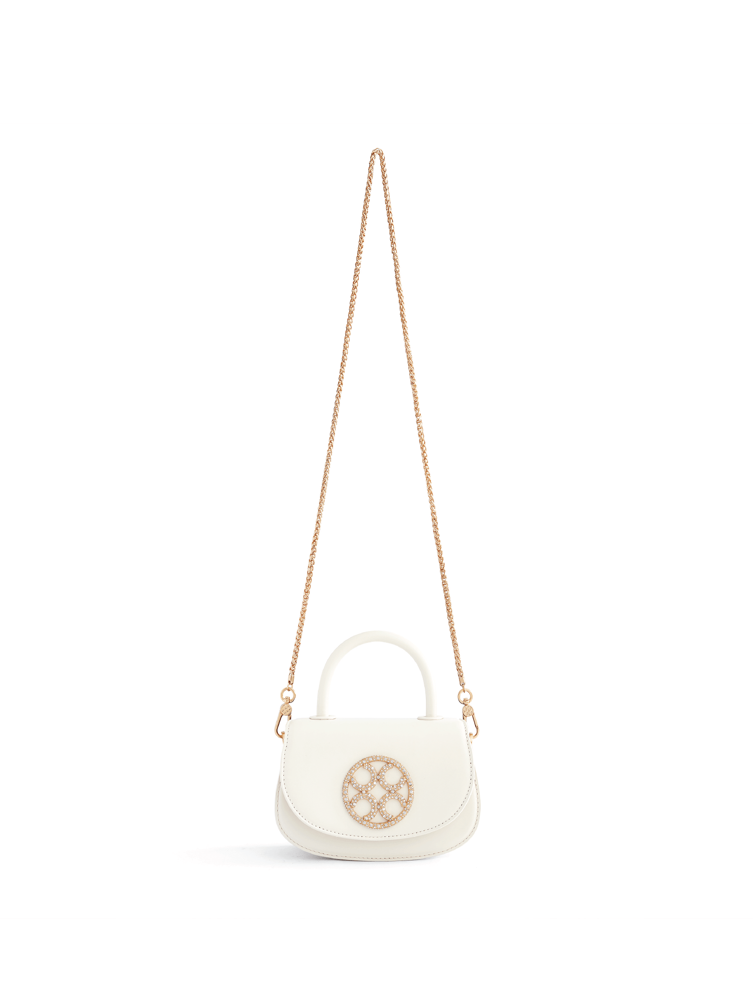 Signature Top Handle Saddle Bag - White - Bag | Orange Cube