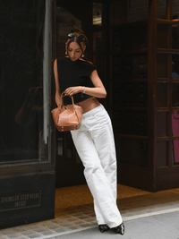 Square Stitch Basket Bag - Brown - Bag | Orange Cube