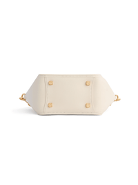Square Stitch Basket Bag - Cream and Grey - Bag | Orange Cube