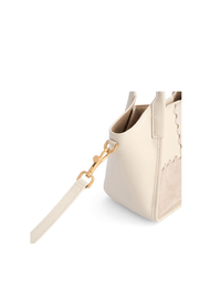 Square Stitch Basket Bag - Cream and Grey - Bag | Orange Cube