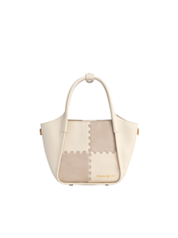 Square Stitch Basket Bag - Cream/Grey - Bag | Orange Cube