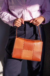 Square Stitch Box Bag - Brown - Bag | Orange Cube