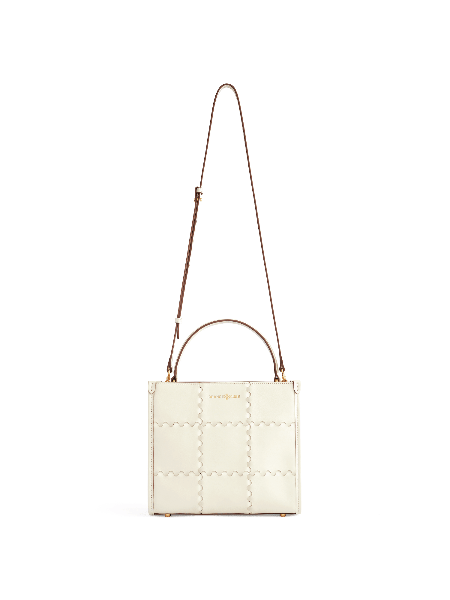 Square Stitch Crossbody Tote Bag - Pearl - Bag | Orange Cube