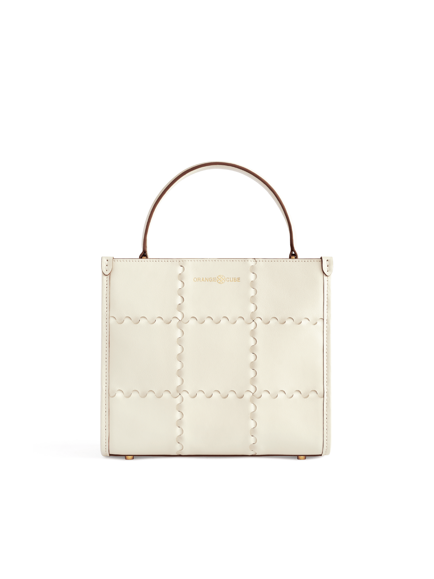 Square Stitch Crossbody Tote Bag - Pearl - Bag | Orange Cube