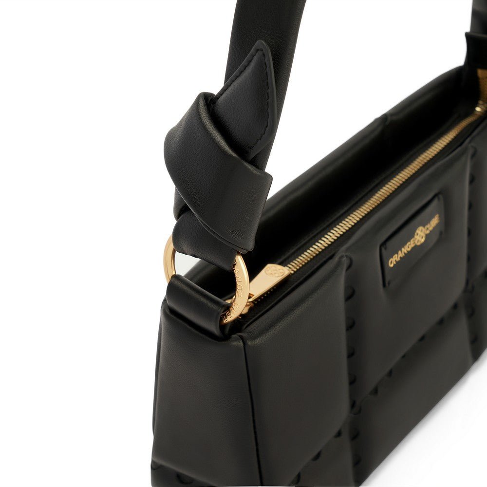 Square Stitch Cushion Shoulder Bag - Black - Bag | Orange Cube