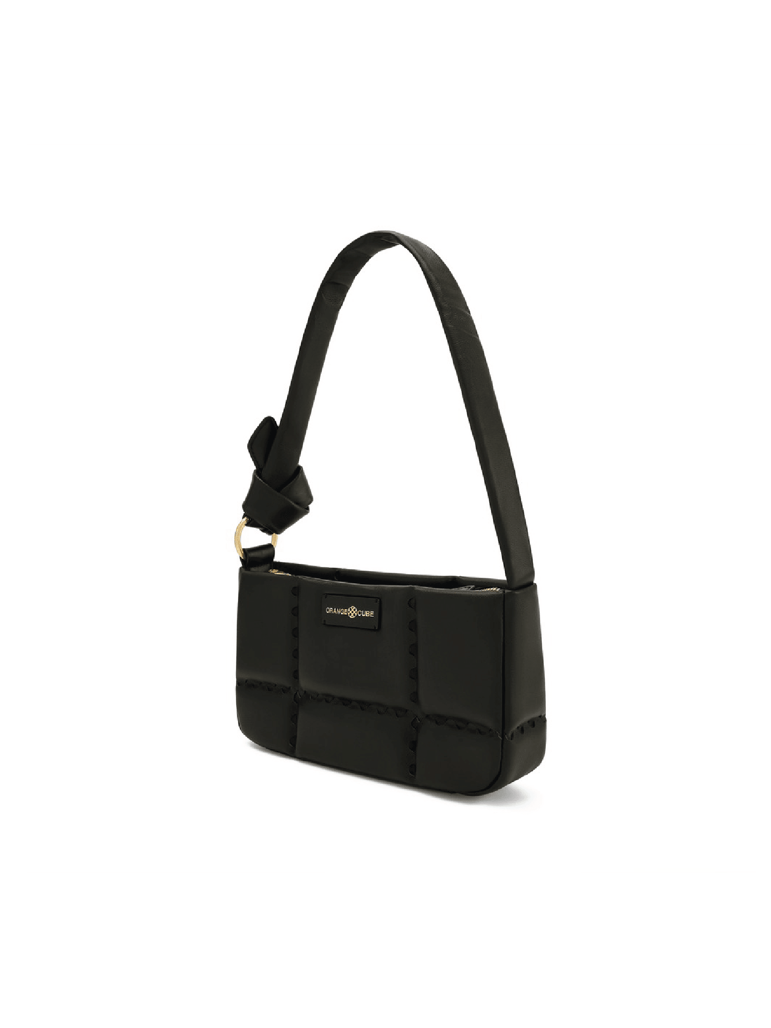 Square Stitch Cushion Shoulder Bag - Black - Bag | Orange Cube