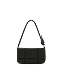 Square Stitch Cushion Shoulder Bag - Black - Bag | Orange Cube