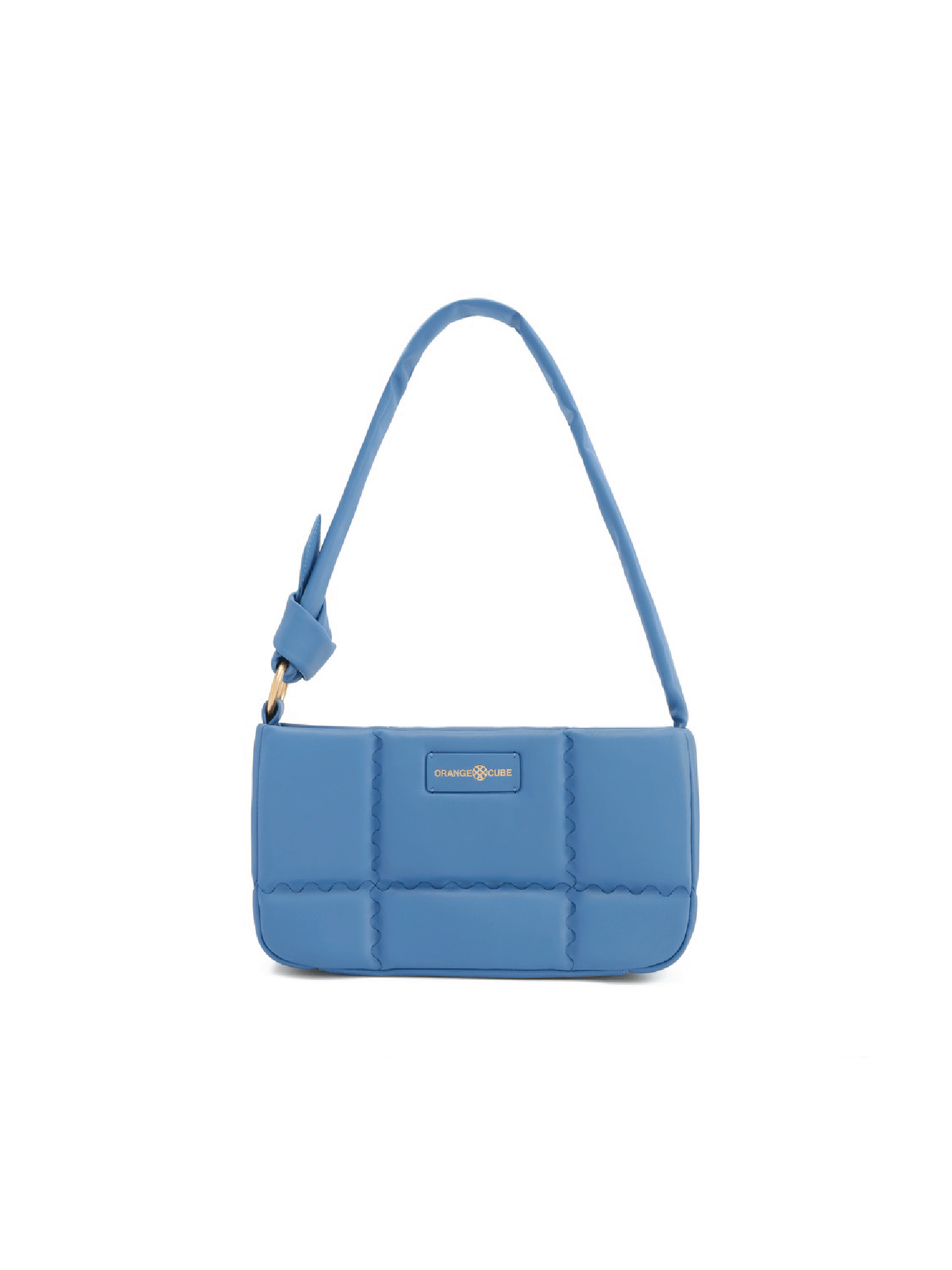 Square Stitch Cushion Shoulder Bag - Sky Blue