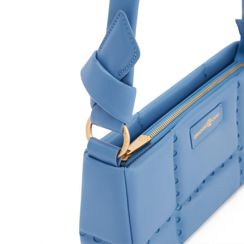 Square Stitch Cushion Shoulder Bag - Sky Blue
