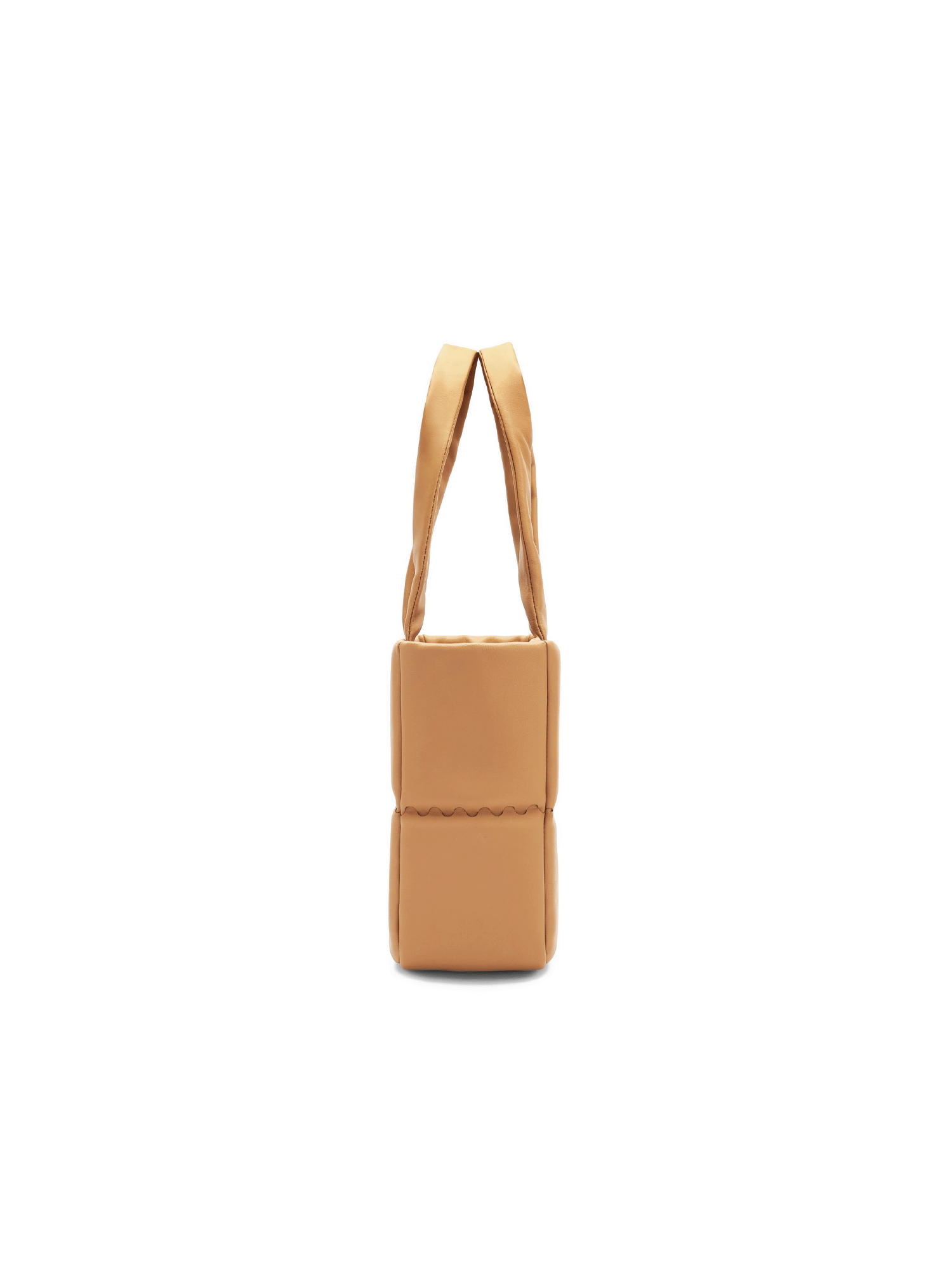 Square Stitch Cushion Tote - Caramel