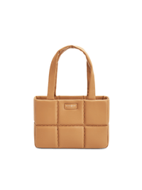 Square Stitch Cushion Tote - Caramel