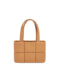 Square Stitch Cushion Tote - Caramel