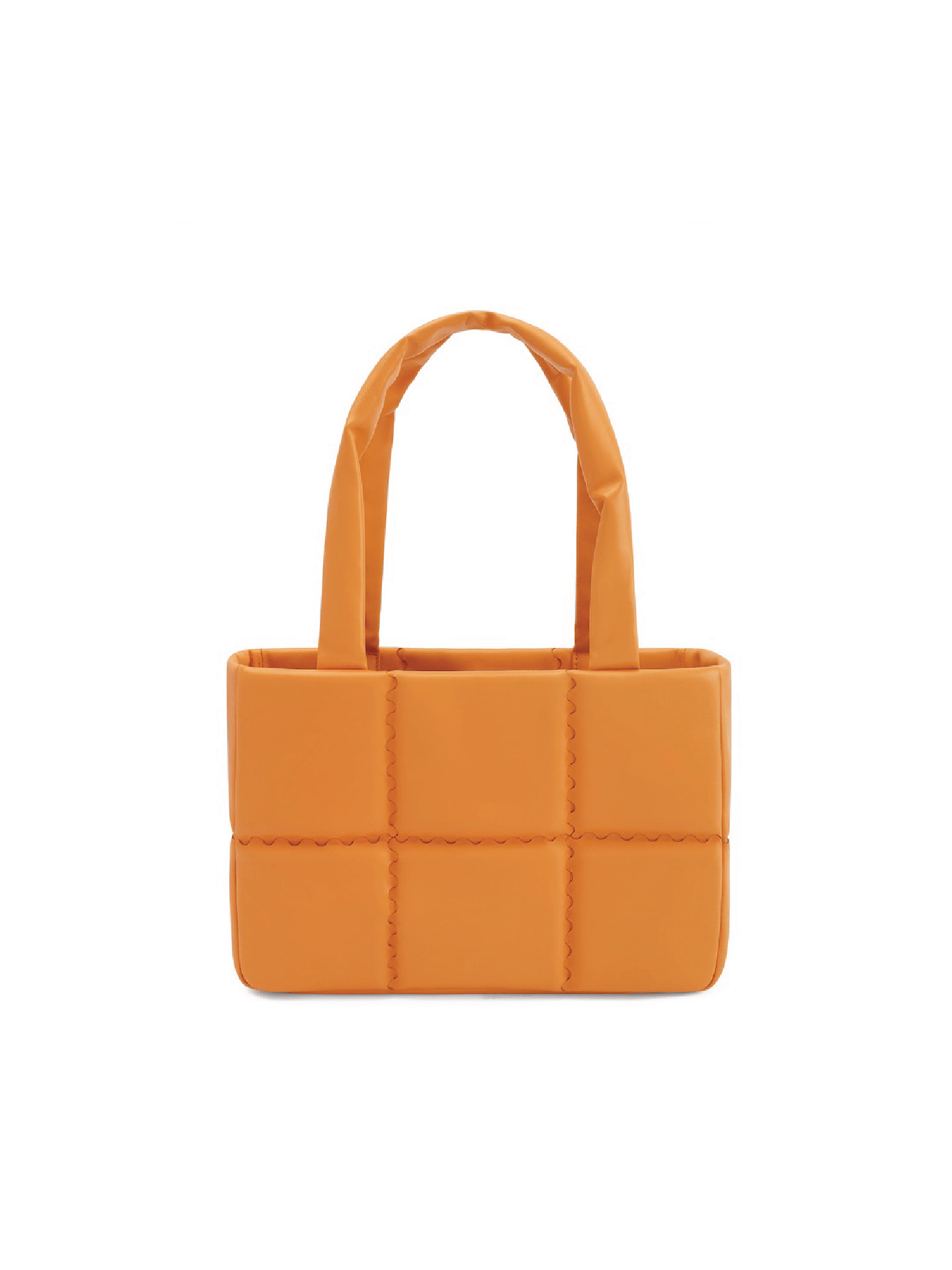 Square Stitch Cushion Tote - Orange