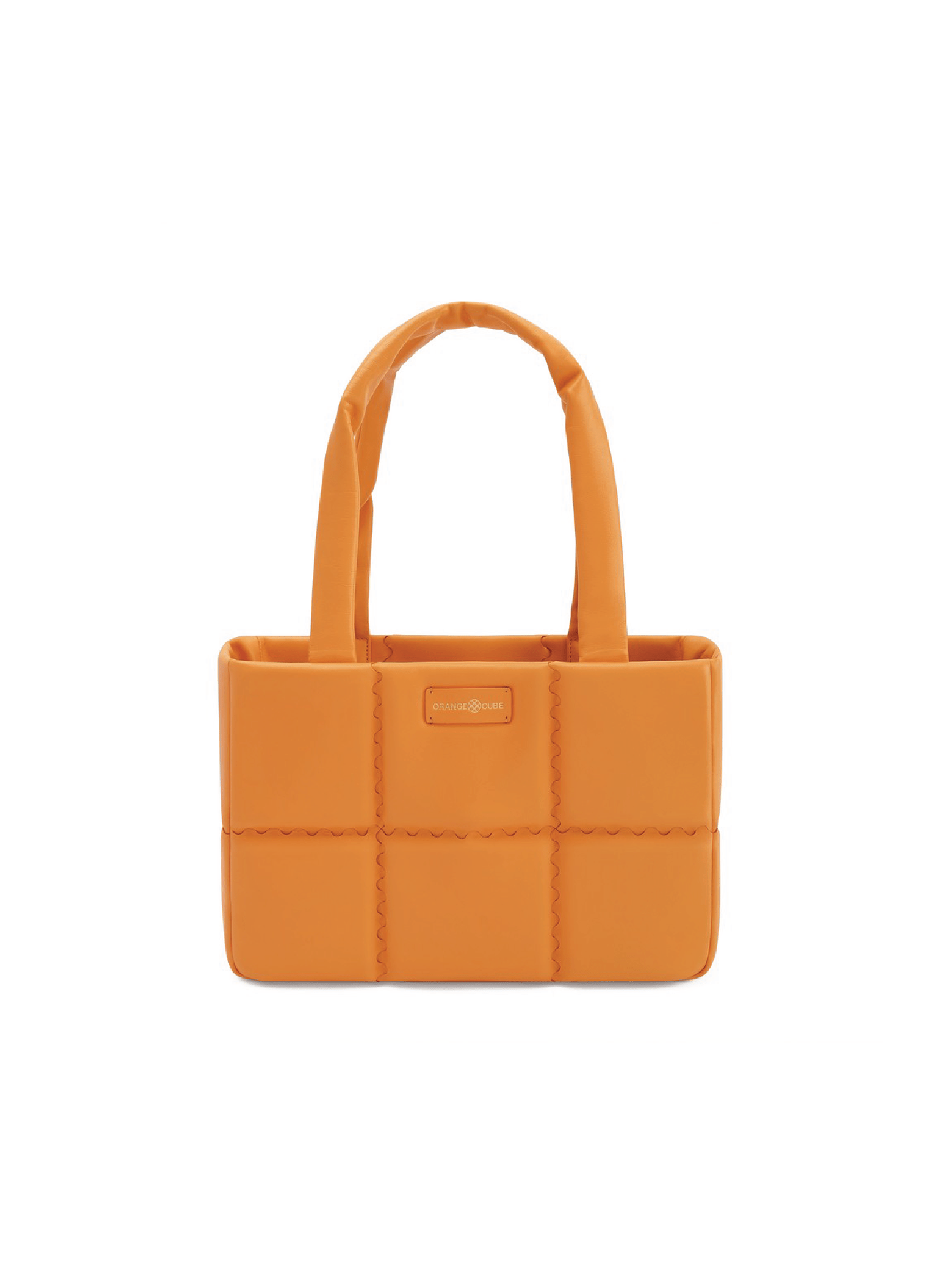 Square Stitch Cushion Tote - Orange