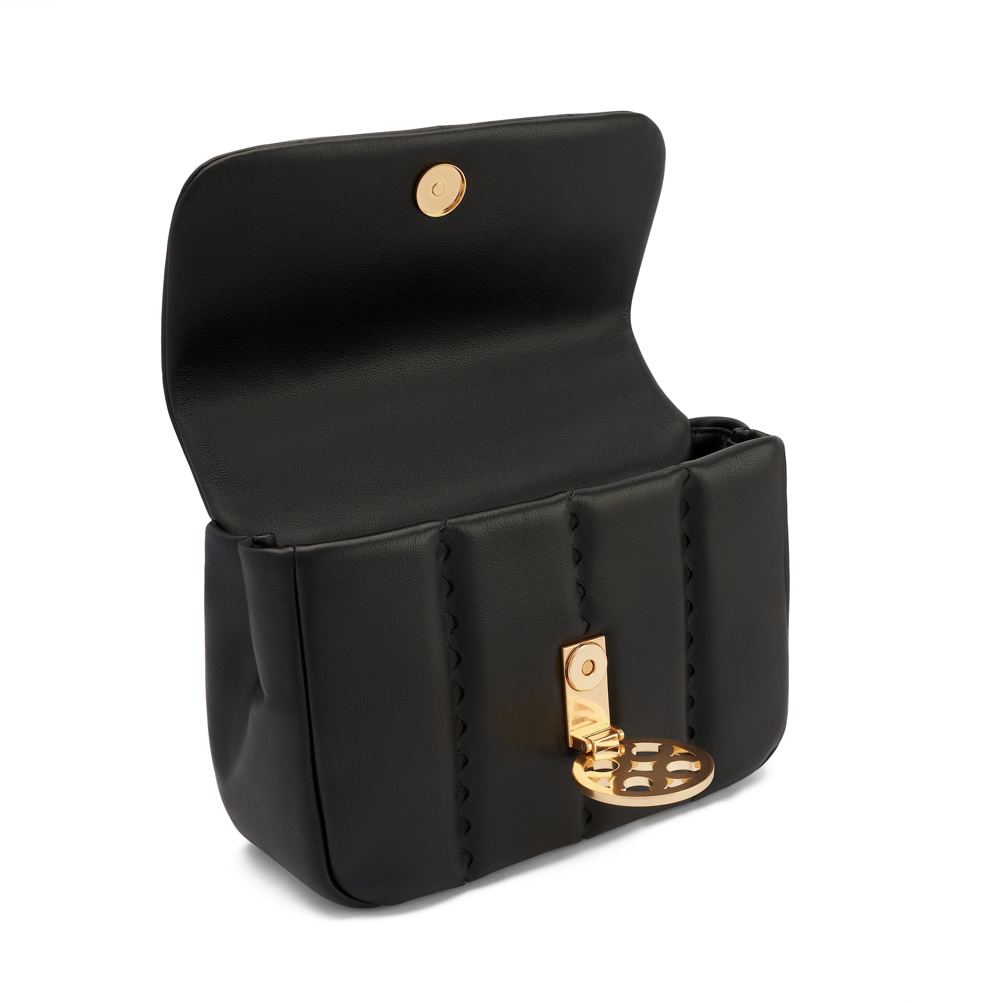 Square Stitch Flap Bag - Black - Bag | Orange Cube