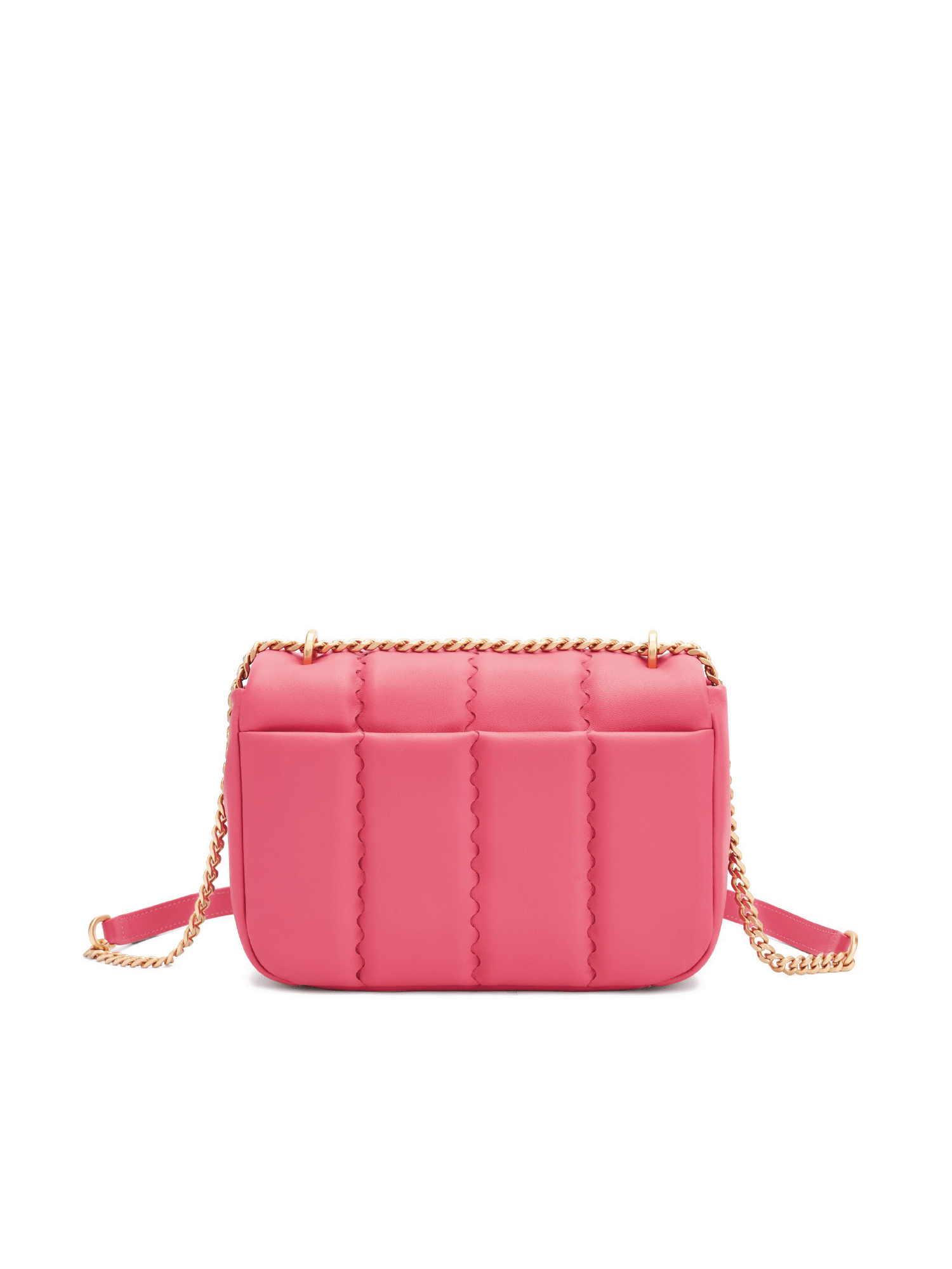Square Stitch Flap Bag - Coral