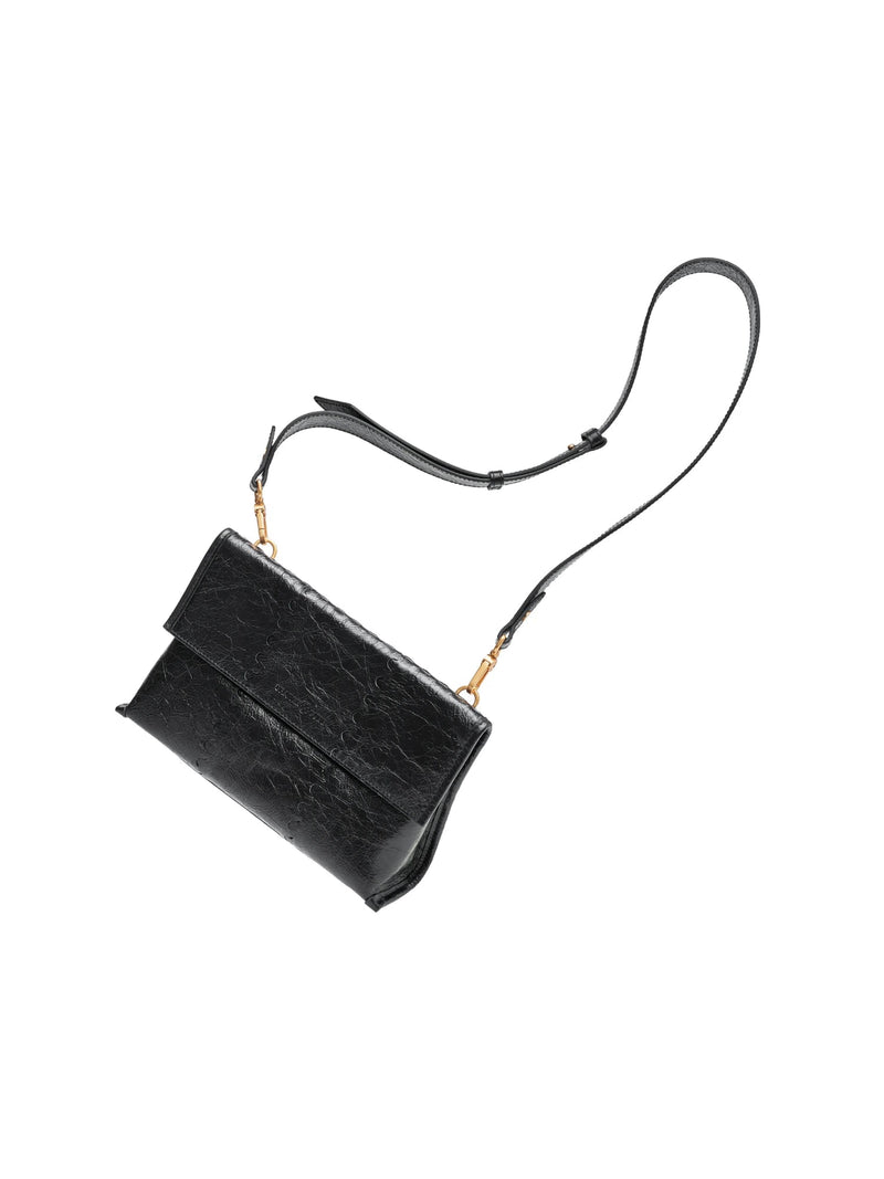 Square Stitch Messenger Bag - Black Gloss - Bag | Orange Cube