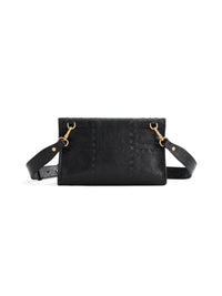 Square Stitch Messenger Bag - Black Gloss - Bag | Orange Cube