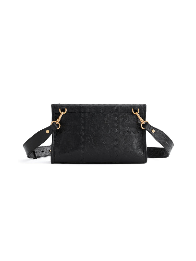 Square Stitch Messenger Bag - Black Gloss - Bag | Orange Cube