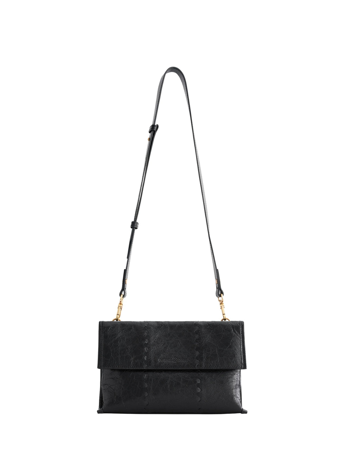 Square Stitch Messenger Bag - Black Gloss - Bag | Orange Cube