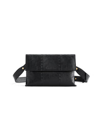 Square Stitch Messenger Bag - Black Gloss - Bag | Orange Cube