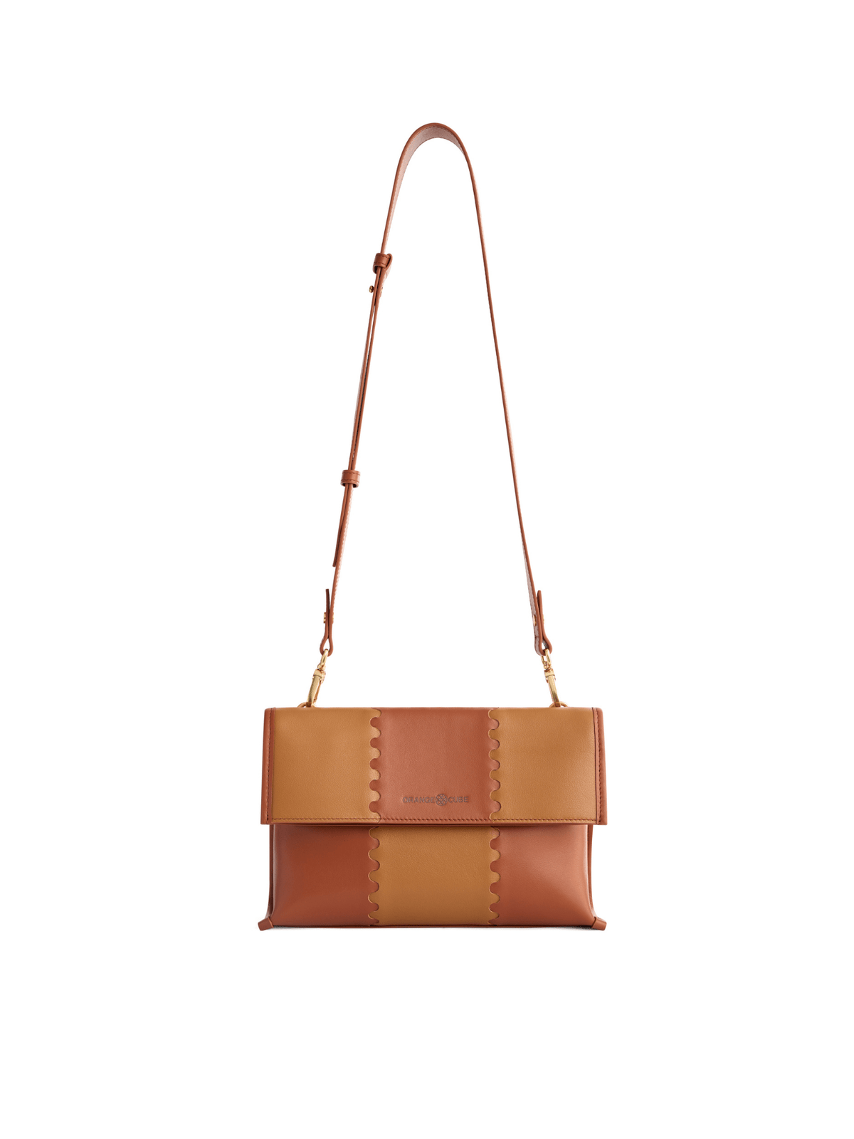 Square Stitch Messenger Bag - Brown - Bag | Orange Cube