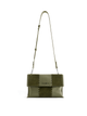 Square Stitch Messenger Bag - Moss and Olive Green