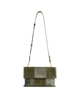 Square Stitch Messenger Bag - Dark Green