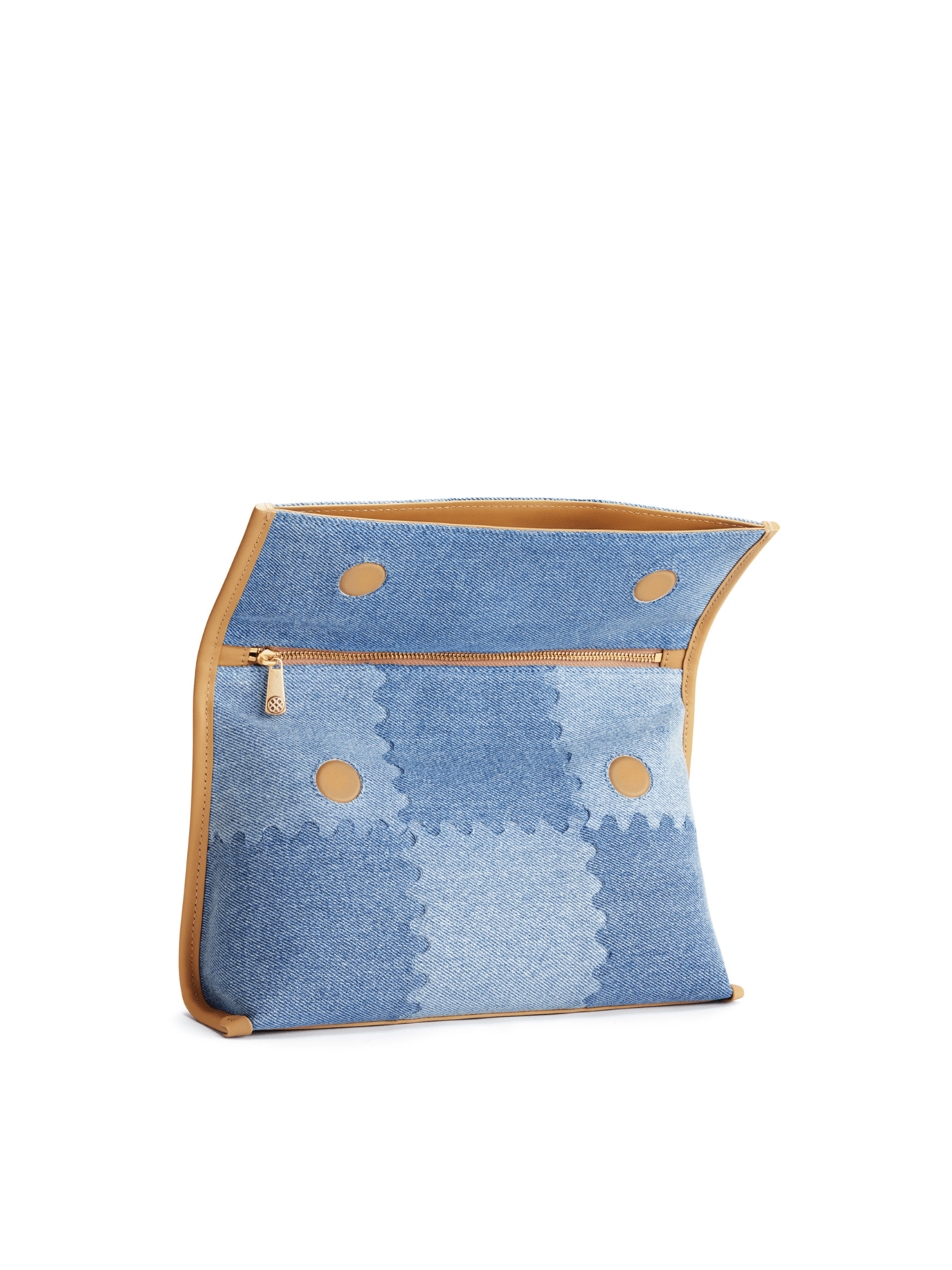 Square Stitch Messenger Bag - Double Denim - Denim Messenger Bag | Orange Cube