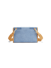 Square Stitch Messenger Bag - Double Denim - Denim Messenger Bag | Orange Cube