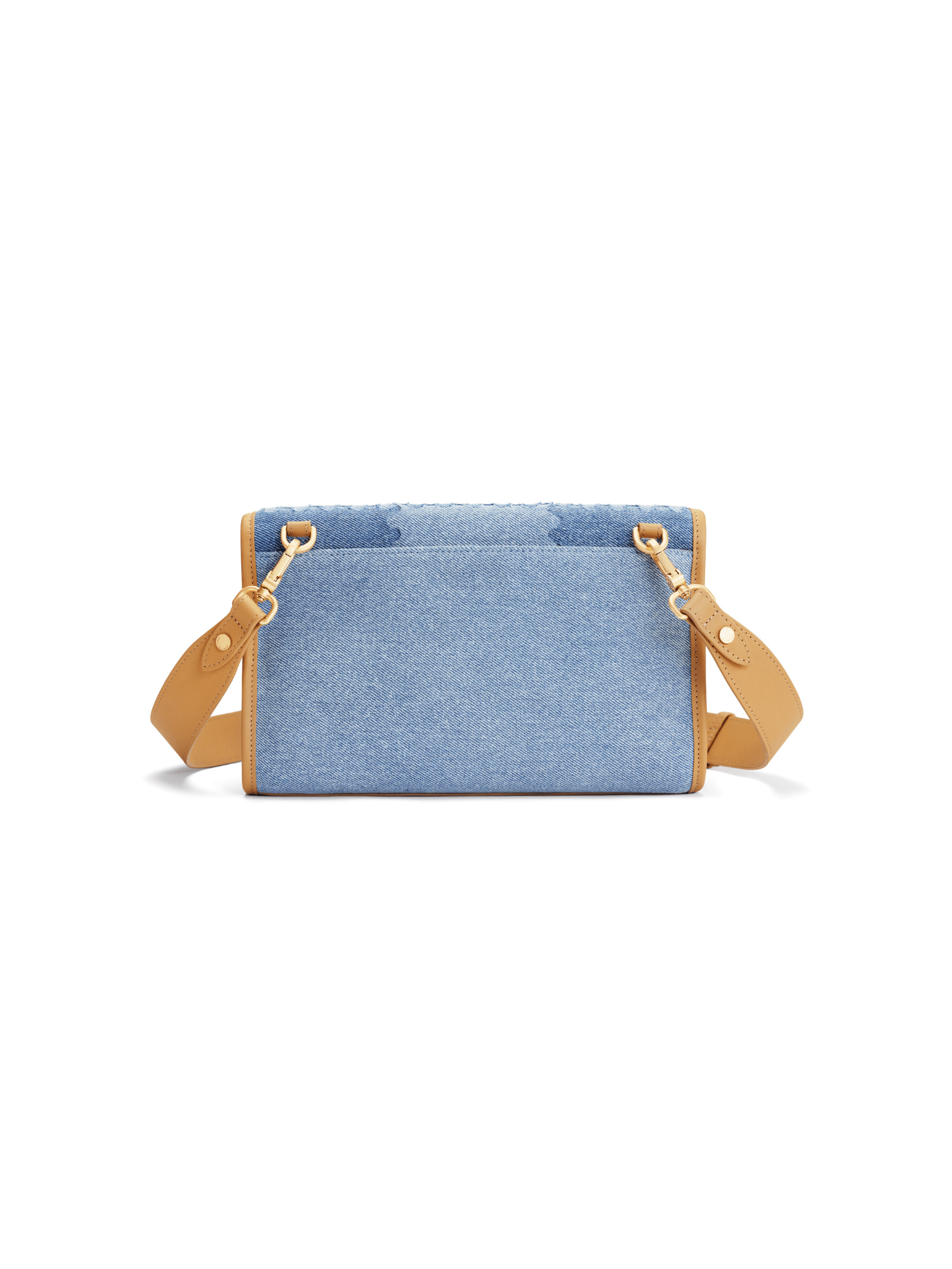 Square Stitch Messenger Bag - Double Denim - Denim Messenger Bag | Orange Cube
