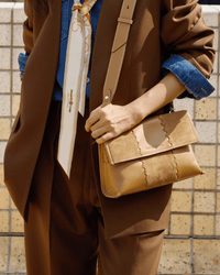 Square Stitch Messenger Bag - Honey Brown - Bag | Orange Cube