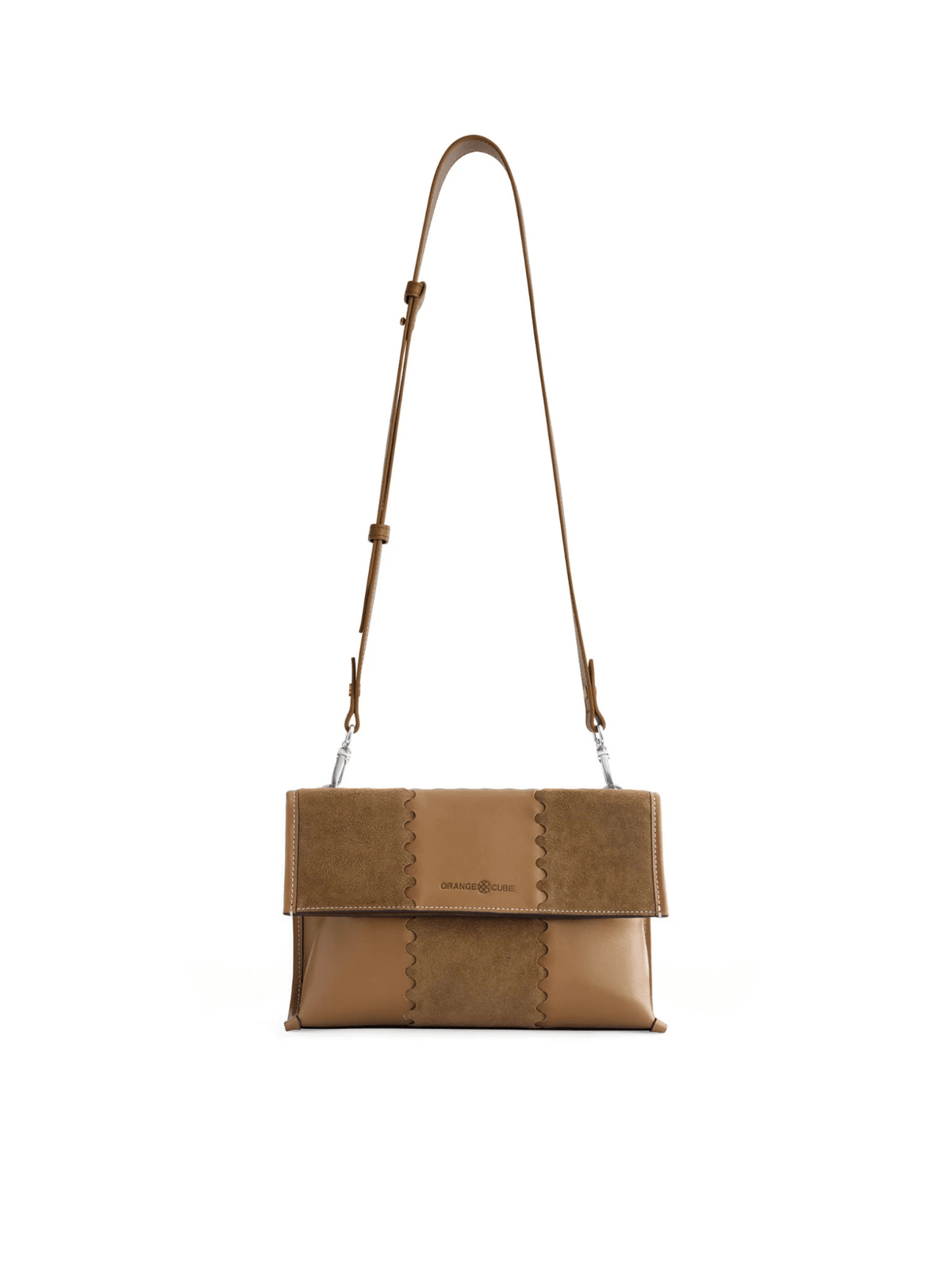 Square Stitch Messenger Bag - Honey Brown - Brown Leather Women Messenger Bag | Orange Cube