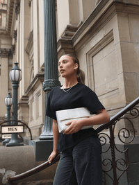 Square Stitch Messenger Bag - White - Bag | Orange Cube