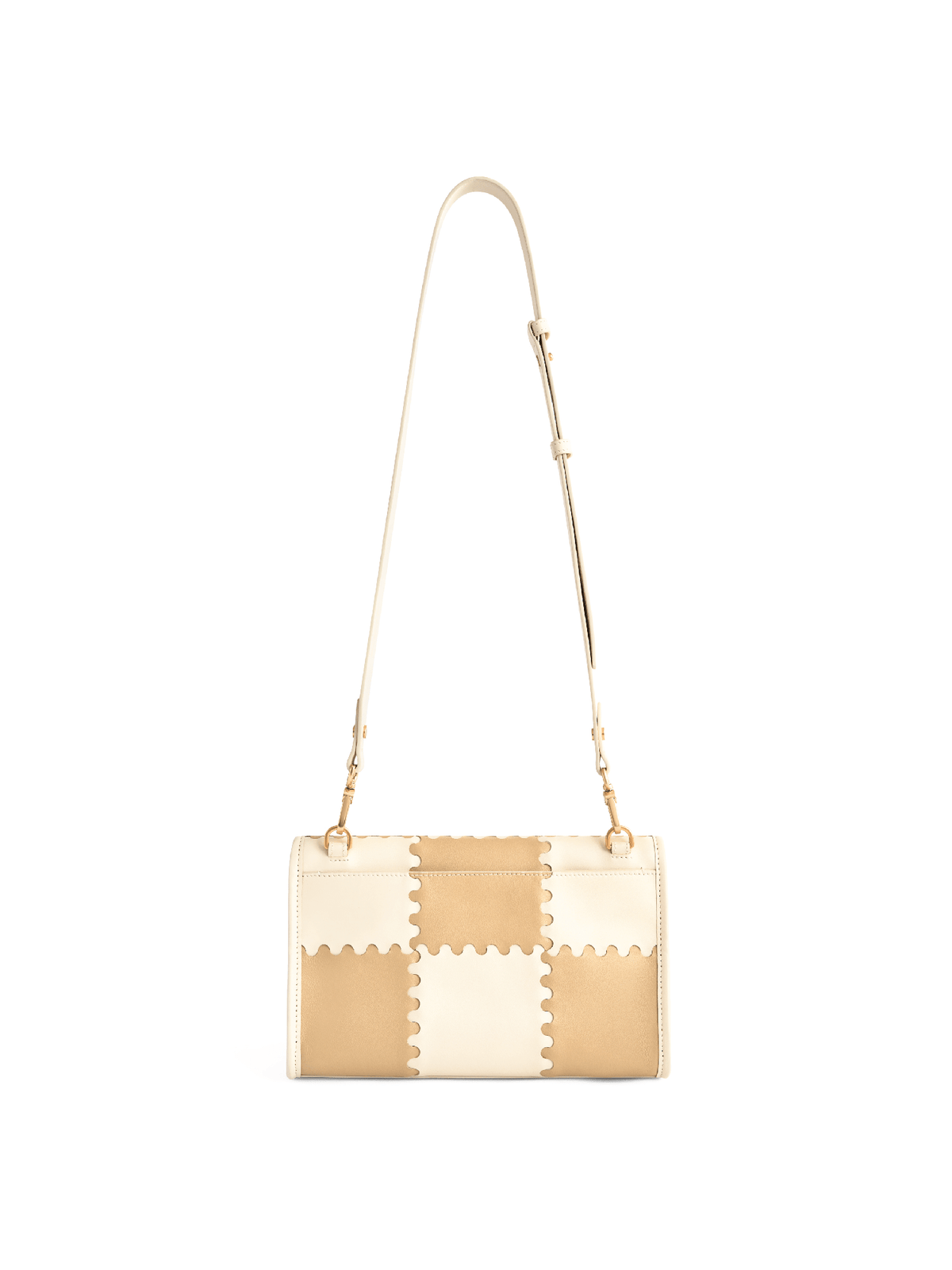 Square Stitch Messenger Bag - White/Light Brown - Bag | Orange Cube