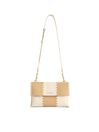 Square Stitch Messenger Bag - White/Light Brown - Bag | Orange Cube