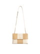 Square Stitch Messenger Bag - White/Light Brown