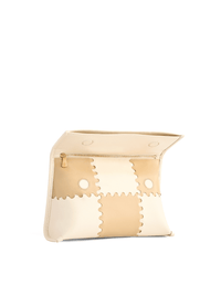 Square Stitch Messenger Bag - White/Light Brown - Bag | Orange Cube
