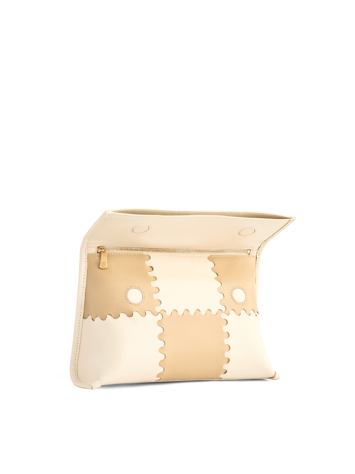 Square Stitch Messenger Bag - White/Light Brown - Bag | Orange Cube