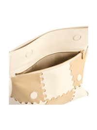 Square Stitch Messenger Bag - White/Light Brown - Bag | Orange Cube
