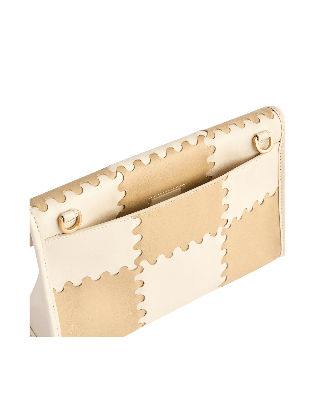 Square Stitch Messenger Bag - White/Light Brown - Bag | Orange Cube