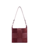 Large Square Stitch Tote Bag - Bordeaux Red