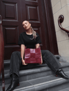Square Stitch Tote Bag (Large) - Dark Red - Bag | Orange Cube