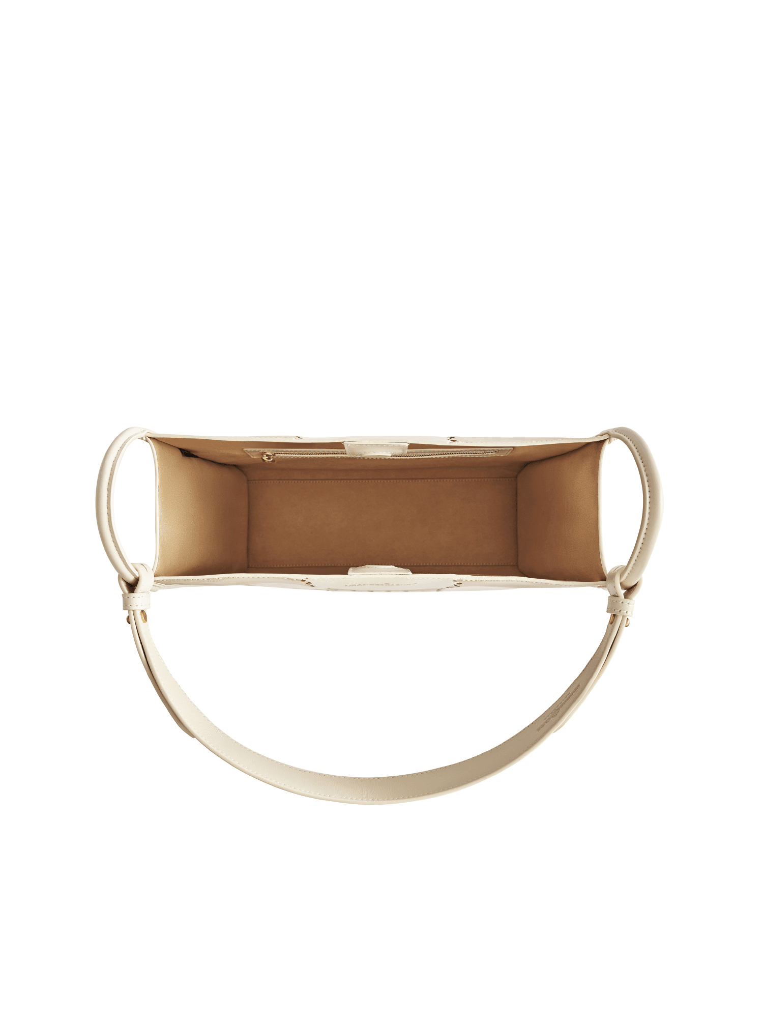 Square Stitch Tote Bag (Large) - White/ Light Brown - Bag | Orange Cube