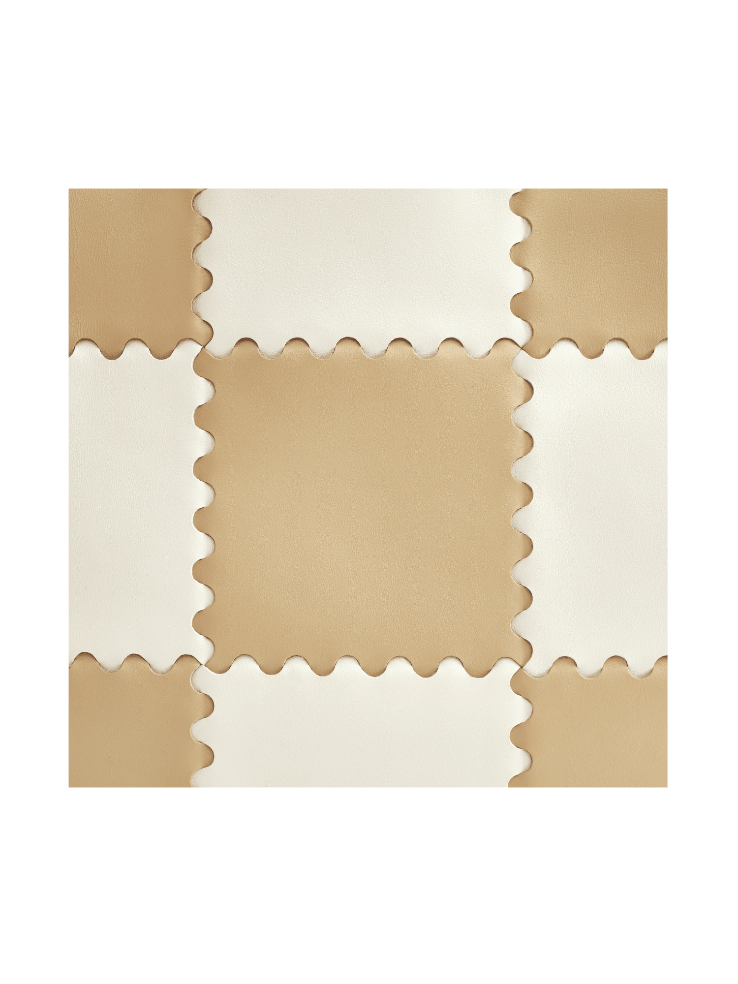 Square Stitch Tote Bag (Large) - White/ Light Brown - Bag | Orange Cube