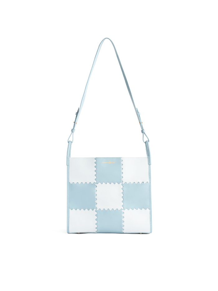 Square Stitch Tote Bag (Large) - White/Light Blue - Bag | Orange Cube