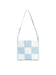 Large Square Stitch Tote Bag - Seashell and Baby Blue